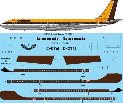 144-930 Transair Canada 707-351C laser decal